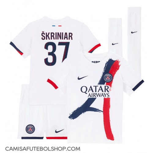 Camisa de time de futebol Paris Saint-Germain Milan Skriniar #37 Replicas 2º Equipamento Infantil 2024-25 Manga Curta (+ Calças curtas)